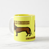 おもしろいなダックスフントのマグのデザイン ツートーンマグカップ (正面左)
