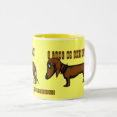 おもしろいなダックスフントのマグのデザイン ツートーンマグカップ (正面右)