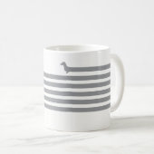 おもしろいなダックスフントのマグの灰色 コーヒーマグカップ (正面右)