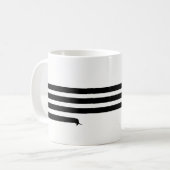 おもしろいなダックスフントのマグの黒 コーヒーマグカップ (正面左)