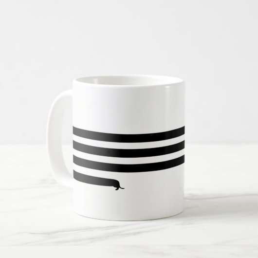 おもしろいなダックスフントのマグの黒 コーヒーマグカップ (正面左)