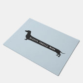 おもしろいなダックスフントの秘密のボスのシルエットの玄関マット ドアマット (アングル)