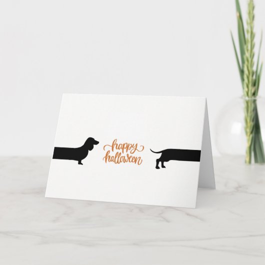 おもしろいなダックスフントハロウィン カード (正面)