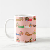 おもしろいなダックスフント コーヒーマグカップ (左)