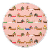 おもしろいなダックスフント セラミックノブ (正面)