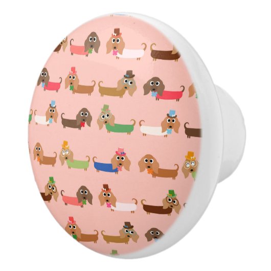 おもしろいなダックスフント セラミックノブ (右)