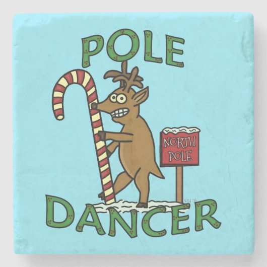 おもしろいなダンサーのクリスマスのトナカイのしゃれ ストーンコースター (正面)