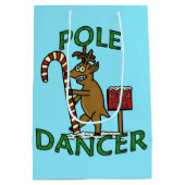 おもしろいなダンサーのクリスマスのトナカイのしゃれ ミディアムペーパーバッグ (裏面)