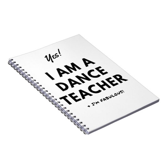 おもしろいなダンスの先生の白黒かわいい ノートブック (右側)