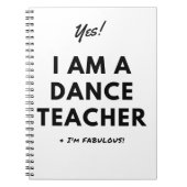 おもしろいなダンスの先生の白黒かわいい ノートブック (正面)