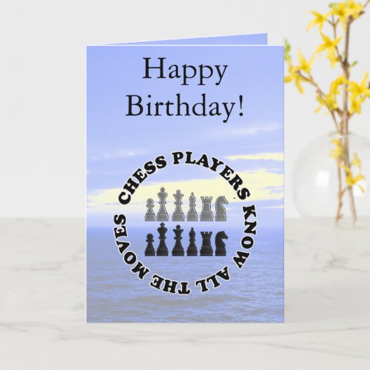 おもしろいなチェスをする人はすべての移動を知っています カード (黄色い花)