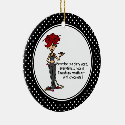 おもしろいなチョコレートユーモアのクリスマスのオーナメント セラミックオーナメント (右)