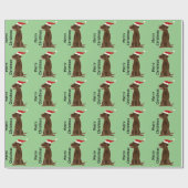 おもしろいなチョコレートラブラドル・レトリーバー犬のクリスマスの芸術 ラッピングペーパー (フラット)