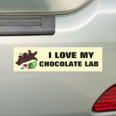 おもしろいなチョコレートラブラドールの漫画のイラストレーション バンパーステッカー (車上)