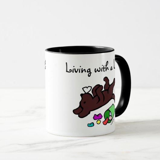 おもしろいなチョコレートラブラドールの漫画のイラストレーション マグカップ (正面右)