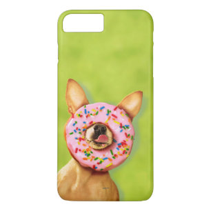 おもしろいなチワワ犬はとの鼻のドーナツを振りかけます iPhone 8 PLUS/7 PLUSケース