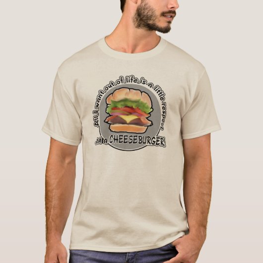 おもしろいなチーズバーガーのTシャツ Tシャツ (正面)
