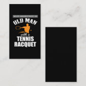 おもしろいなテニスのギフトの老人のテニスラケット 名刺 (正面/裏面)