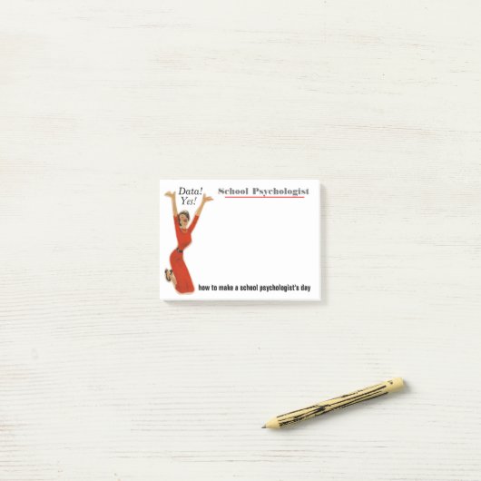 おもしろいなデータによって運転される学校の心理学者の付箋 ポストイット (デスク上)