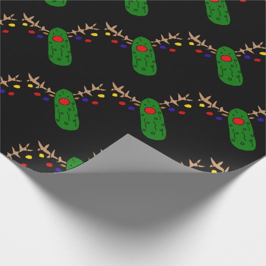 おもしろいなトナカイのピクルスのクリスマスの漫画 ラッピングペーパー (角)