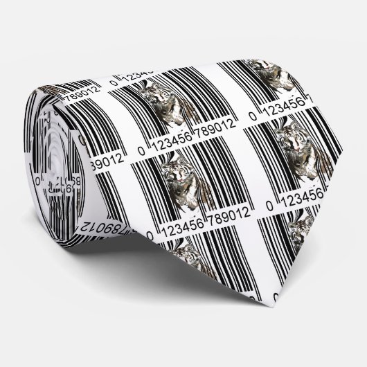 おもしろいなトラのバーコードのベクトル ネクタイ (ロール)