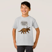おもしろいなトリケラトプスの恐竜 Tシャツ (正面フル)