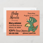 おもしろいなトリケラトプスの食べ物のタコスのベビーシャワー インビテーションポストカード (正面/裏面)