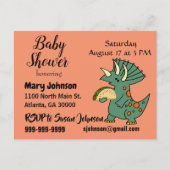 おもしろいなトリケラトプスの食べ物のタコスのベビーシャワー インビテーションポストカード (正面)