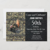 おもしろいなトルコの狩りの人の迷彩柄の誕生日 招待状 (正面)