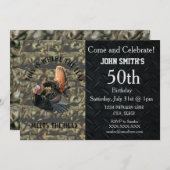 おもしろいなトルコの狩りの人の迷彩柄の誕生日 招待状 (正面/裏面)