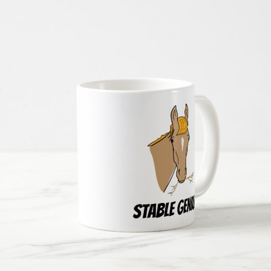 おもしろいなドナルド・トランプの安定した天才馬 コーヒーマグカップ (正面右)
