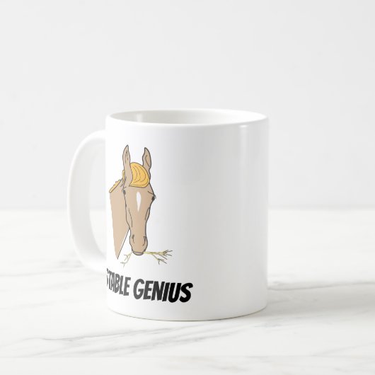 おもしろいなドナルド・トランプの安定した天才馬 コーヒーマグカップ (正面左)