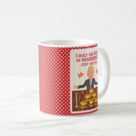 おもしろいなドナルド・トランプHamberdersの壁のバレンタインデー コーヒーマグカップ (正面右)