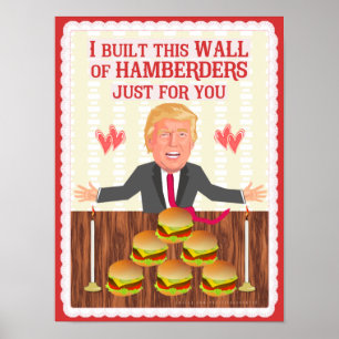 おもしろいなドナルド・トランプHamberdersの壁のバレンタインデー ポスター