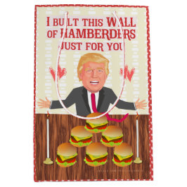 おもしろいなドナルド・トランプHamberdersの壁のバレンタインデー ミディアムペーパーバッグ