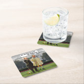 おもしろいなドナルド・トランプPutin Smocking銃の冗談 スクエアペーパーコースター (インサイチュ)