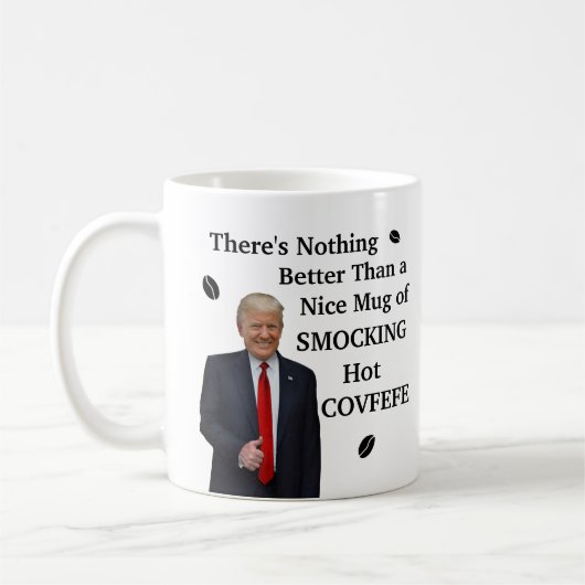 おもしろいなドナルド・トランプSmocking熱いCovfefeのタイプエラーの冗談 コーヒーマグカップ (左)