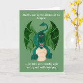 おもしろいなドラゴンの挨拶状 カード (黄色い花)