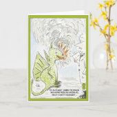 おもしろいなドラゴンの"健康及び安全"挨拶状 カード (黄色い花)