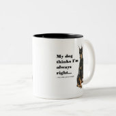 おもしろいなドーベルマン犬vの妻のマグ ツートーンマグカップ (正面右)