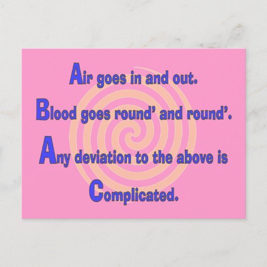 おもしろいなナースか呼吸のセラピーのギフト ポストカード (正面)