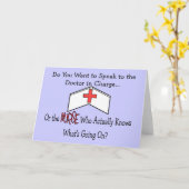 おもしろいなナースのギフト カード (黄色い花)