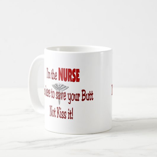おもしろいなナースのギフト コーヒーマグカップ (正面左)