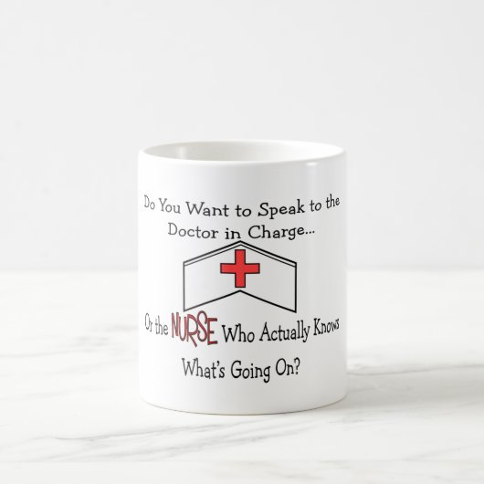 おもしろいなナースのギフト コーヒーマグカップ (中央)