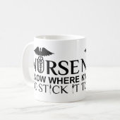 おもしろいなナースの引用文- コーヒーマグカップ (正面左)