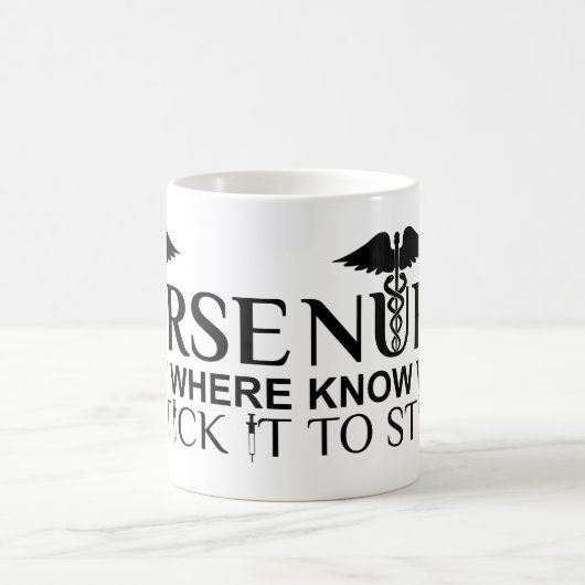 おもしろいなナースの引用文- コーヒーマグカップ (中央)