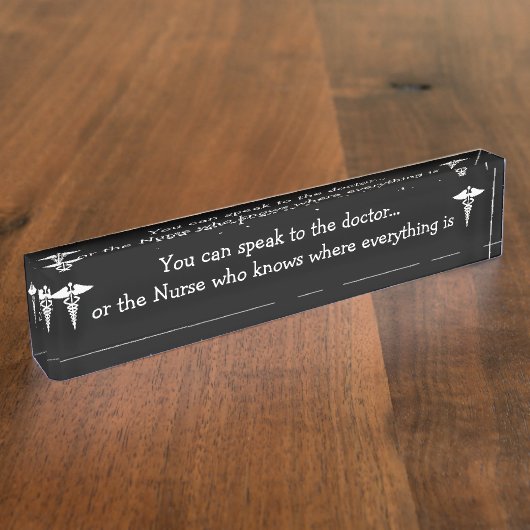 おもしろいなナースの机の名札 デスクネームプレート (側面)