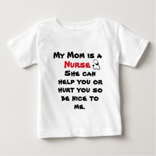 おもしろいなナースの聴診器のベビーのTシャツ ベビーTシャツ