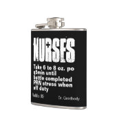 おもしろいなナースの規定の黒のビニールの包まれたなフラスコ フラスク (左)