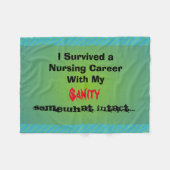 おもしろいなナースの退職のフリースブランケット フリースブランケット (正面(横))